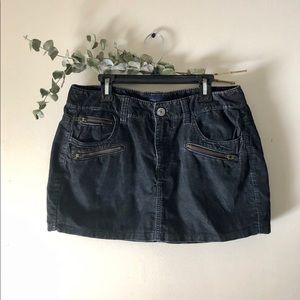 Corduroy black mini skirt